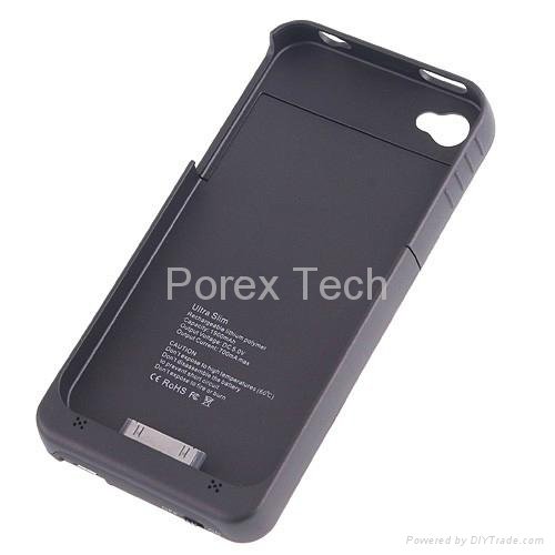 Ultra Slim Back Clamping Power Bank for iPhone4/iPhone4s 1900mAh 