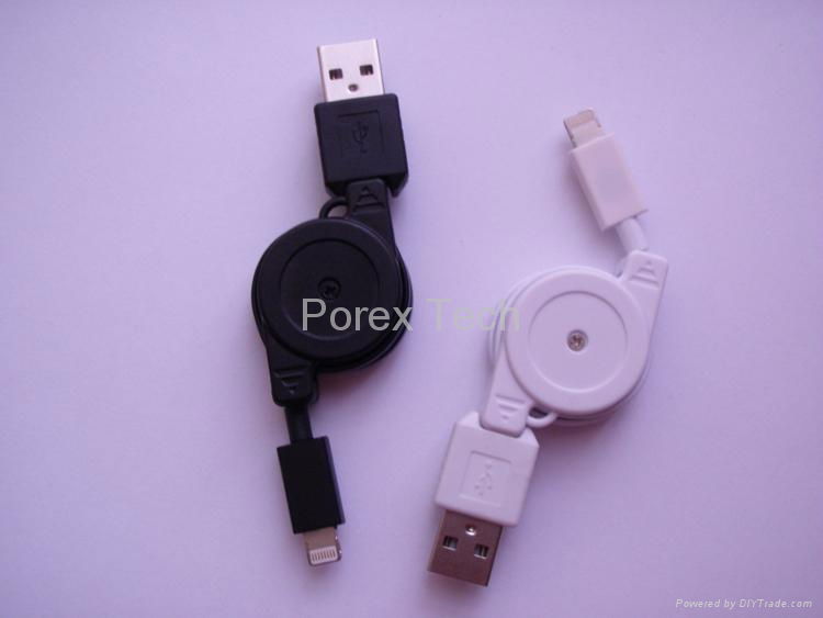 iPhone5 lightning to usb retracting cable