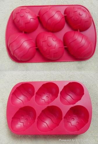 Sell Hot sell 6 egg shape Silicone cake mold