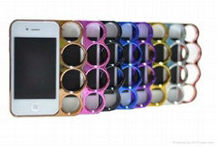 Plating Five ring Back Case Cover for iPhone4 4s