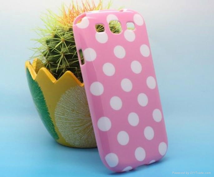 Fashionable lovely dot cover case for samsung i9300