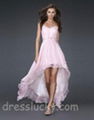 jovani prom dress short high low pink