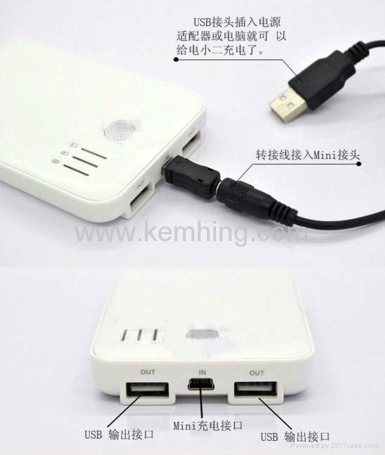 5000mAh Portable Battery Charger with Dual USB  4