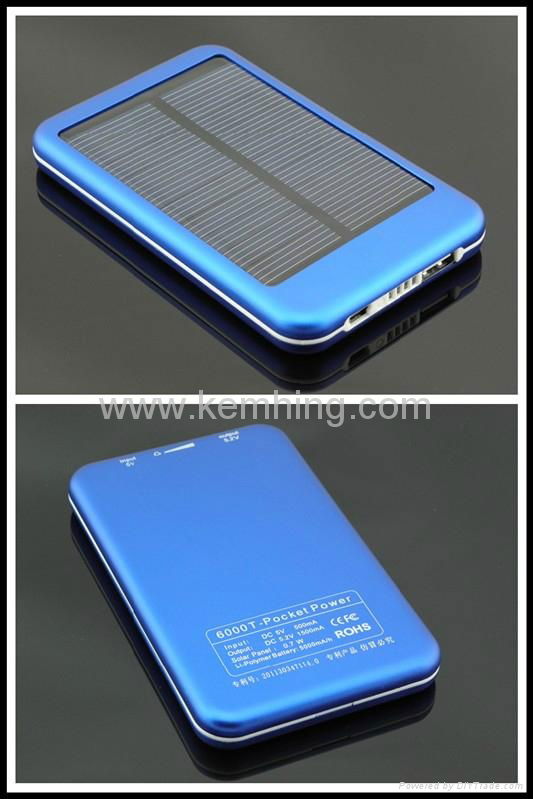 5000mAh Solar Power Bank Portable Battery Charger for Cellphone and Tablet PC 4