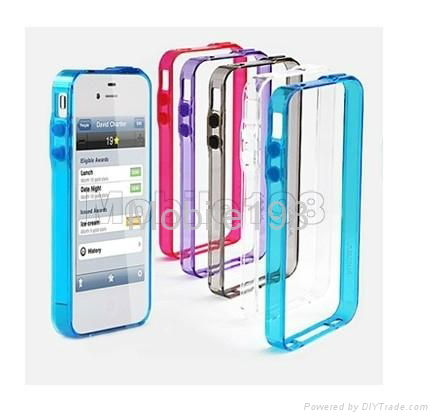 Silicone Bumper Frame Cases-01 for Apple iphone 4 4S PU PC frame