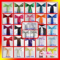 Satin Chair Sash Bow Wedding Party Colors New 