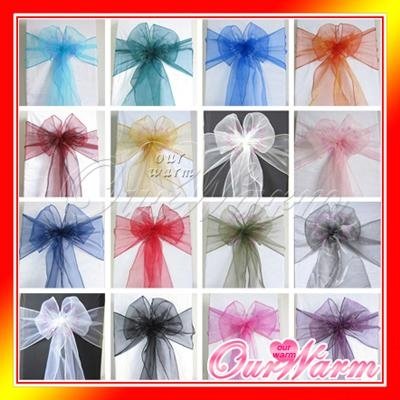 Chair Cover Organza Sash Bow Wedding Party New