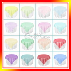 Organza Table Overlay Cover Cloth 72"X72" Wedding Party Supply Sheer Colors New