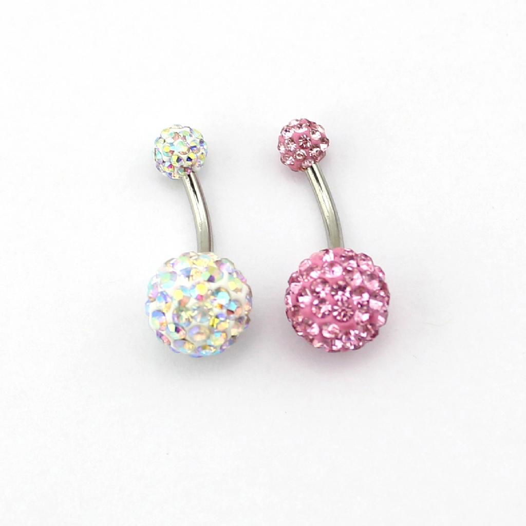 The 2012 Newest 316L Crystal Ball Belly Ring  2