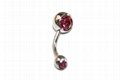 The Fashion Belly Ring blue Diamond  G007 3