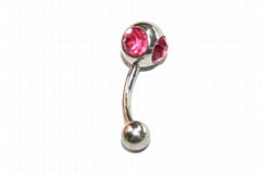 The Latest Design 316L Rhinestone Belly Ring 