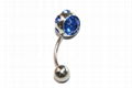 The Latest Design 316L Rhinestone Belly Ring  3