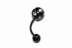 The Latest Design Belly Ring 316L Gun Black Plated
