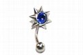 2012 Most Fashional 316l Star Belly Ring