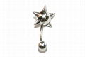 2012 Most Fashional 316l Star Belly Ring  3