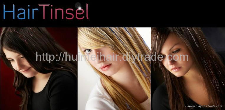 sparkling hair tinsel for salon and party fashion 2