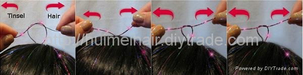 sparkling hair tinsel for salon and party fashion 5