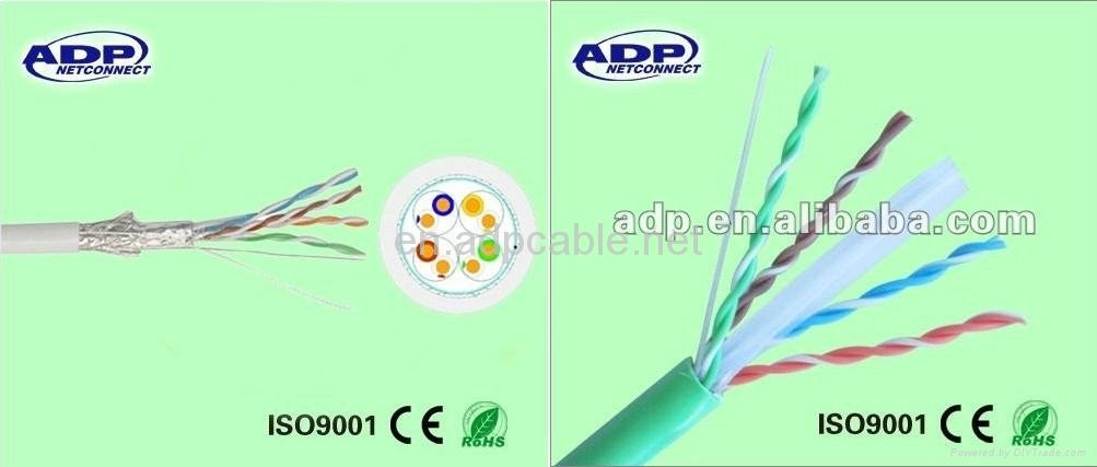 UTP CAT5E solid 4pairs with 2*0.5mm bare copper power 