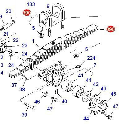 ISUZU CXZ/CYZ 10PE1 6WF1 U-BOLT SET;FRT SPRING 1-87870343-1 4