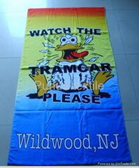 100% cotton reactive printing velour beach towel