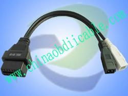 Automotive diagnostic cable for Volkswagen/Audi scan tools, with OBD2 2