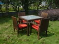 rattan dining set 4chair +i table 2