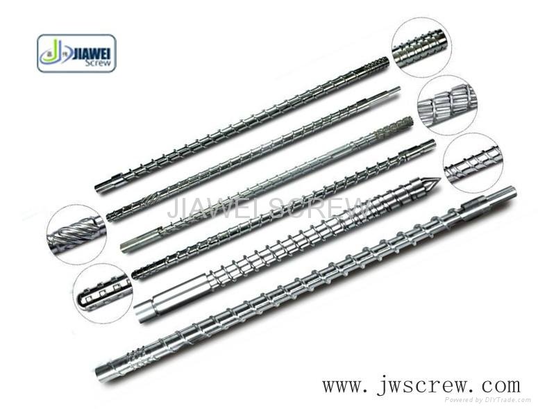Single screw and barrel for extruder machinery