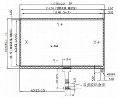 5" 4-wire resistive touch panel