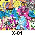new design graffiti sticker bomb vinyl wrap film for car bubble free 4