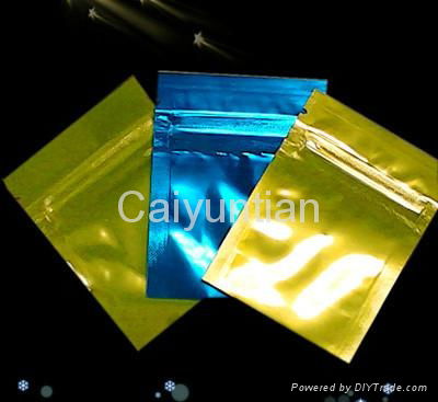 Colorful & mini plastic aluminum foil clear packaging bag with zipper handle 4