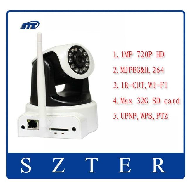 720P HD h264 mjpeg ptz wifi wireless ip camera