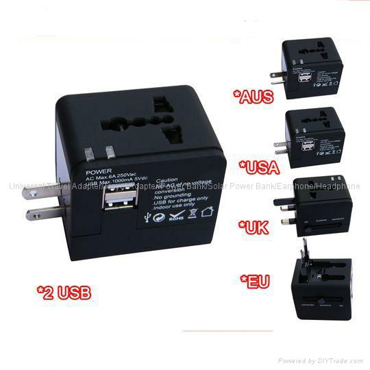 Universal Travel Adapter with Dual USB Charger 5