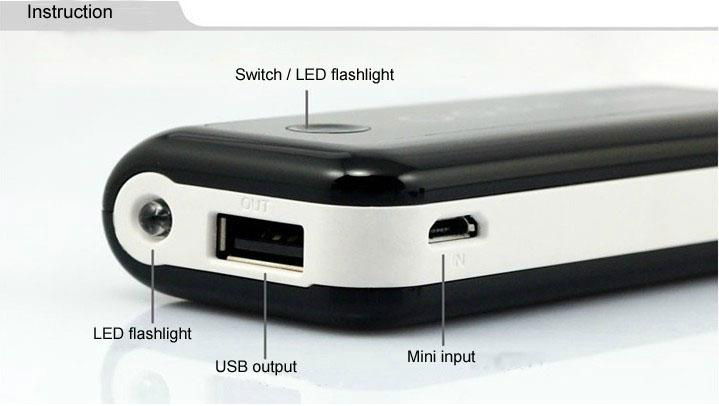 5200mAh Power Bank with LED flashlight 2