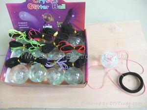 45mm  Flashing glitter  Bounce Bouncing  Ball  with handle