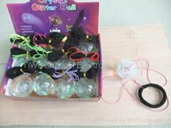 45mm  Flashing glitter  Bounce Bouncing  Ball  with handle