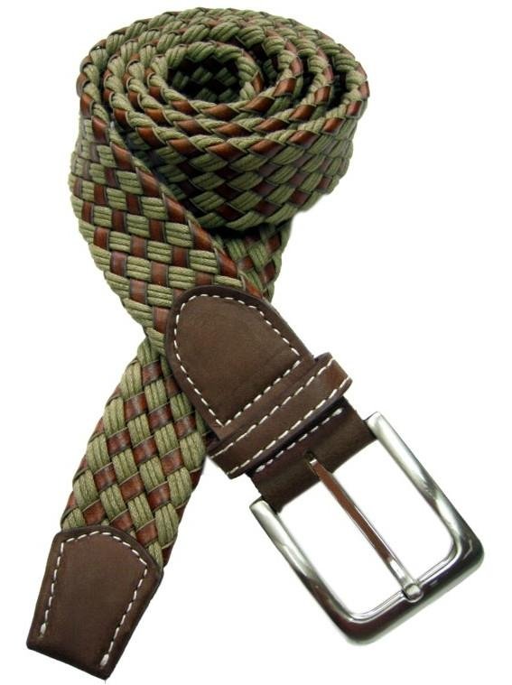 leather wax cotton rope woven belt