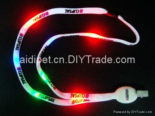 Flashing LED id lanyard with colorful lights