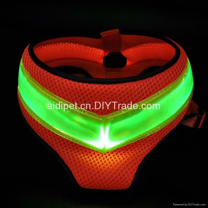 2012 unique flashing led pet harness with adjustable size