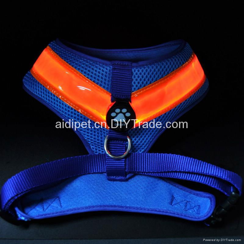 2012 unique flashing led pet harness with adjustable size 4