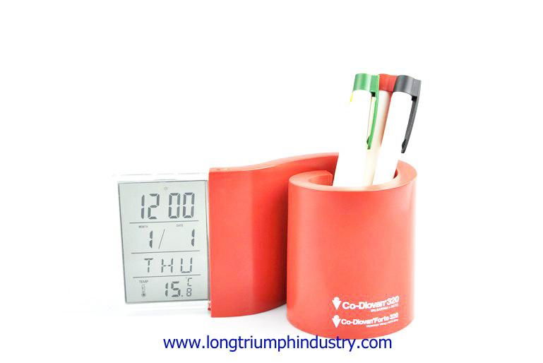 LCD Digital Penholder Clock 