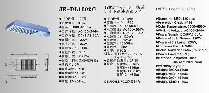 JOEL LED Street Lamp(JE-DL1002B) 100W 4