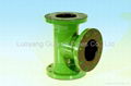 Natural rubber lining carbon steel Tee with flanges  2