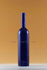 750ml coating sapphire color wine bottle