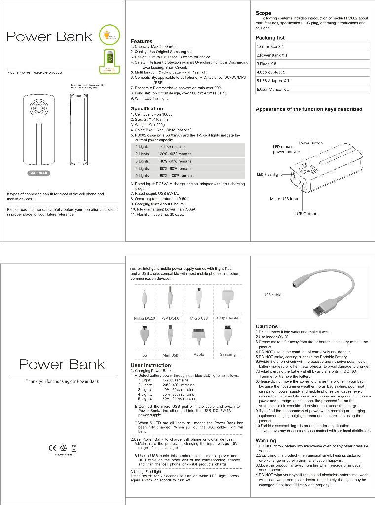 5600mAh New Design Power Bank For Iphone, Smart Phone, MP3/MP4 etc 4