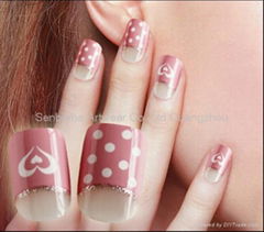 Free Shipping Pre Disigned Nail With Glue