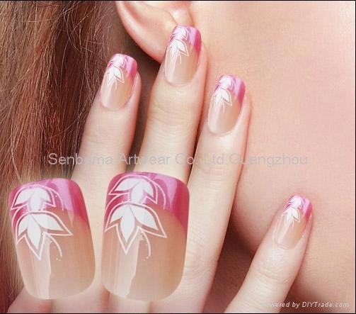 Free Shipping Pre Disigned Nail With Glue 2