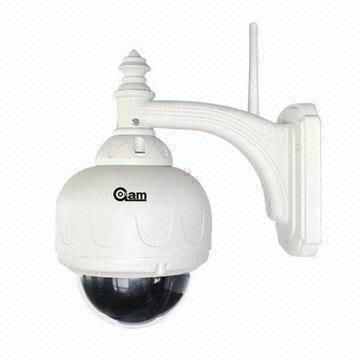 Waterproof Wireless PTZ Megapixel IP Camera with H264 Video Compression, Support