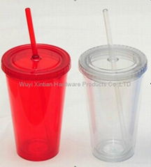 plastic cup with straw