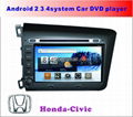 Honda Civic Android 2.3.4system Car DVD player 1