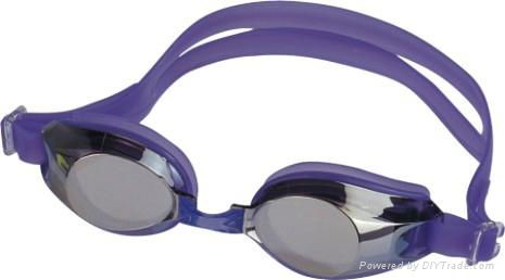 2012 high end silicone mirror coated popular swim goggles 4